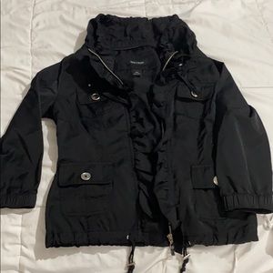 Black fitted bomber jacket